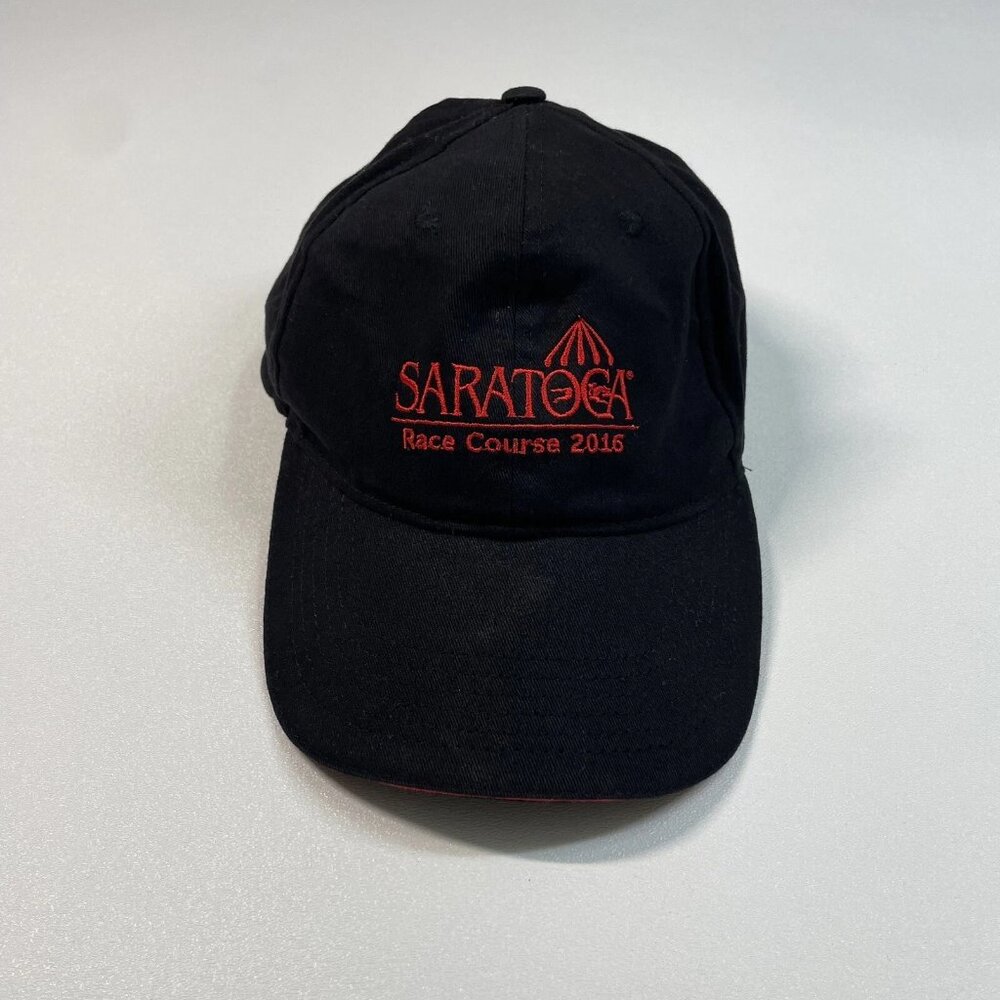 Saratoga Race Course Hat Cap Men’s Black Red Strapback Casino Hotel 2016